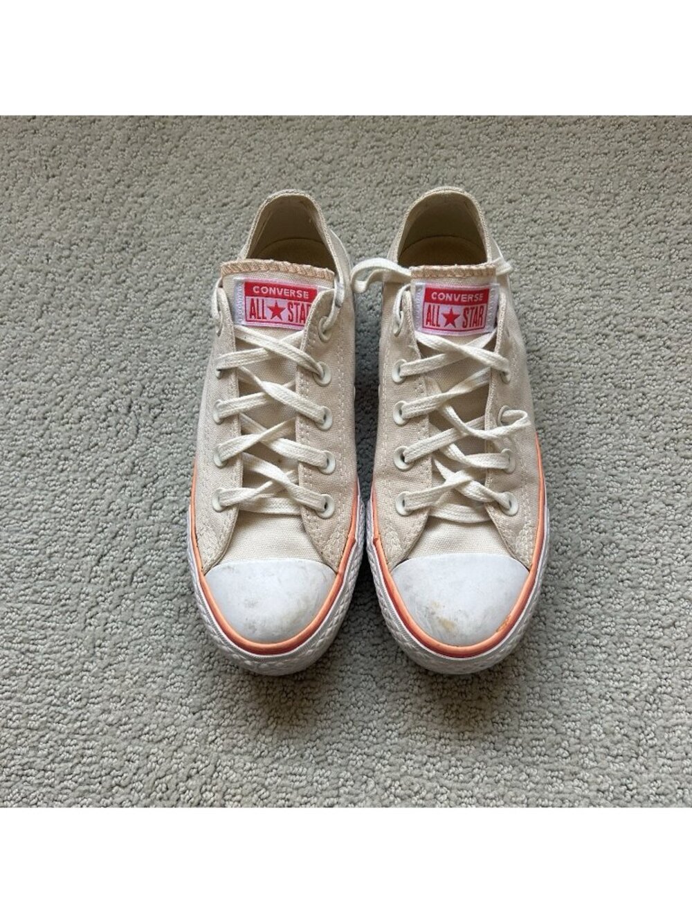 Converse Chuck Taylor All Star Platform Women's Size 5 Pink Beige Sneakers